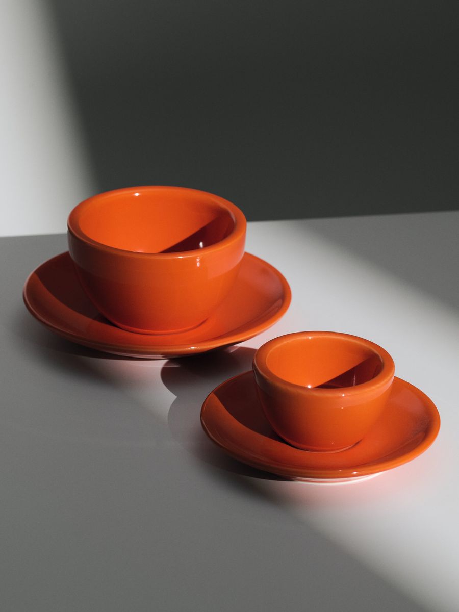 Cappuccino + Espresso, orange, 2x set of 2