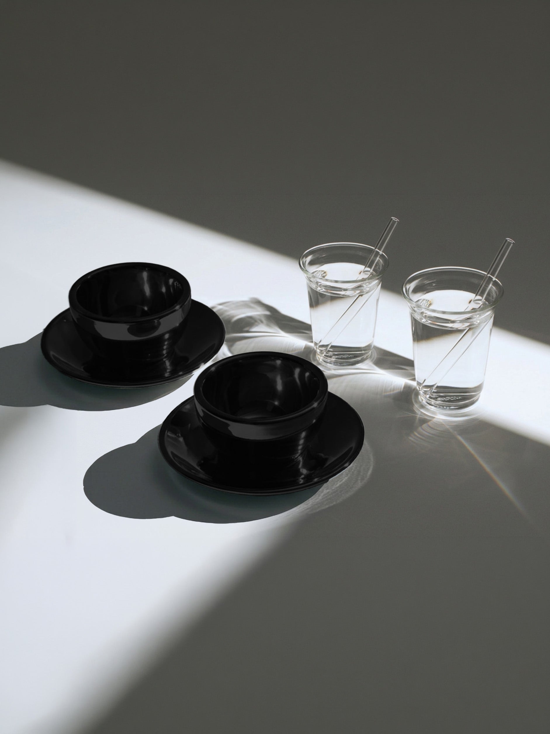 Mini Cold Cups, set of 2 + Cappuccino, black, set of 2