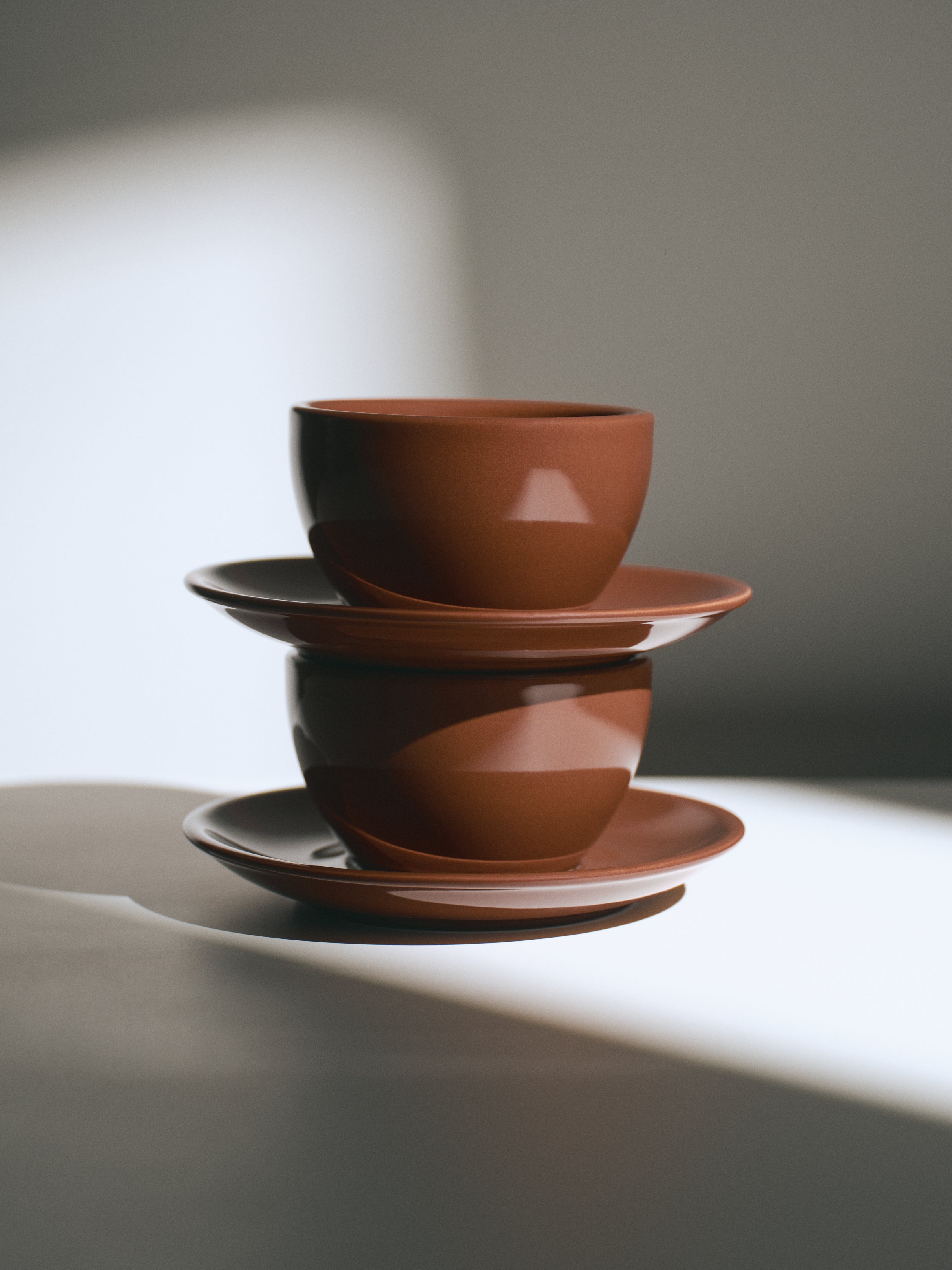 Cappuccino + Espresso, pecan, 2x set of 2