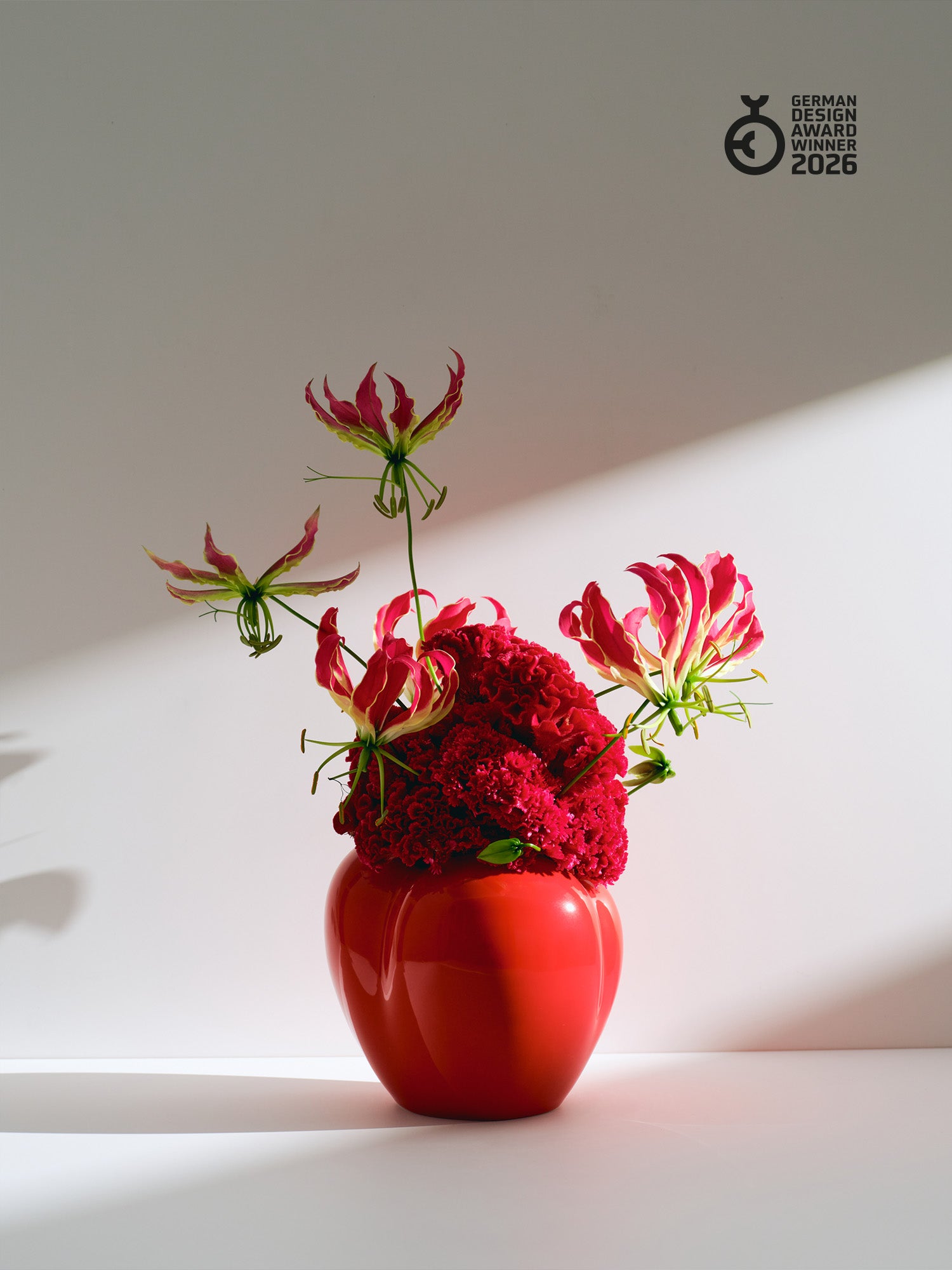 Poppy Vase Bundle, large + mini, hot chili