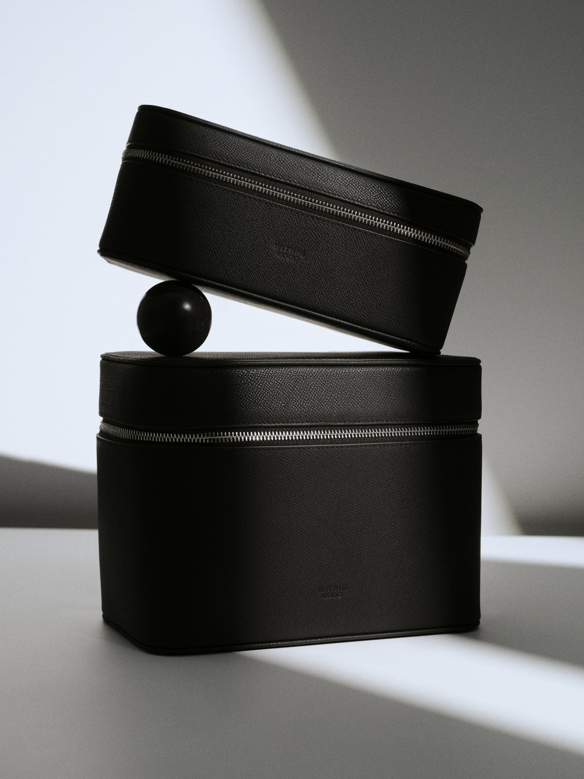Vanity Case Set, black, two sizes